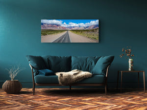 Modern Glass Picture – Available in 5 different sizes – Nature Series 01C: Mountain highway in Chile