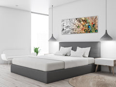 Arte mural con impresión en vidrio: imagen sobre vidrio de 125 x 50 cm (≈ 50” x 20”); 2 gotas de agua