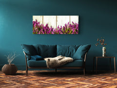 Arte mural con impresión en vidrio: imagen sobre vidrio de 125 x 50 cm (≈ 50” x 20”); Brezos