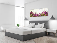 Arte mural con impresión en vidrio: imagen sobre vidrio de 125 x 50 cm (≈ 50” x 20”); Brezos