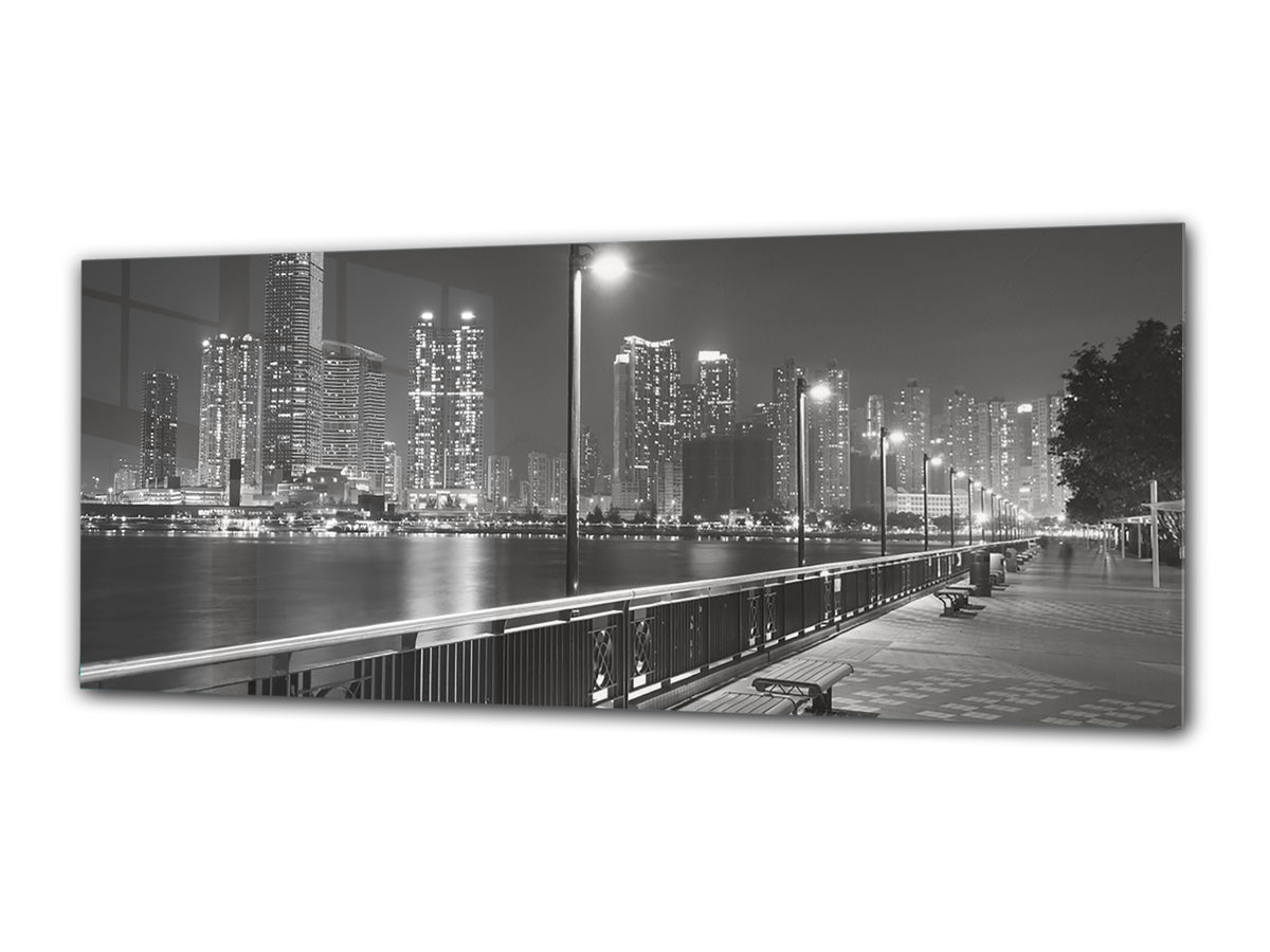 Glass Print Wall Art – Image on Glass 125 x 50 cm (? 50” x 20”) ; City by night 5