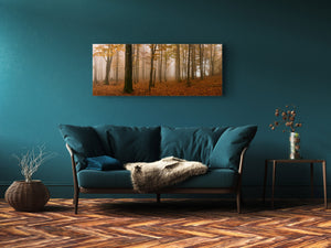 Glass Print Wall Art – Image on Glass 125 x 50 cm (≈ 50” x 20”) ; Forest 19