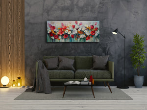 Glass Wall Art  – Available in 5 different sizes – Flowers and leaves Series 03: Tulips