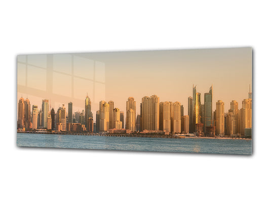 Glasdruck-Wandkunst – Bild auf Glas 125 x 50 cm (≈ 50” x 20”); Stadt 8