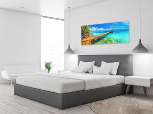 Glass Print Wall Art – Available in 5 different sizes – Nature Series 01A: Panoramic landscape of Maldives