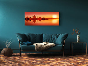 Glass Picture Wall Art  – Available in 5 different sizes – Nature Series 01D: Sunset over Taj Mahal