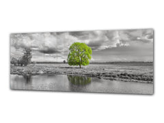 Wall Picture behind Tempered Glass 125 x 50 cm (? 50” x 20”) ; Tree 1