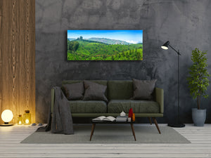 Glass Print Wall Art – Available in 5 different sizes – Nature Series 01A: Tea plantations in India