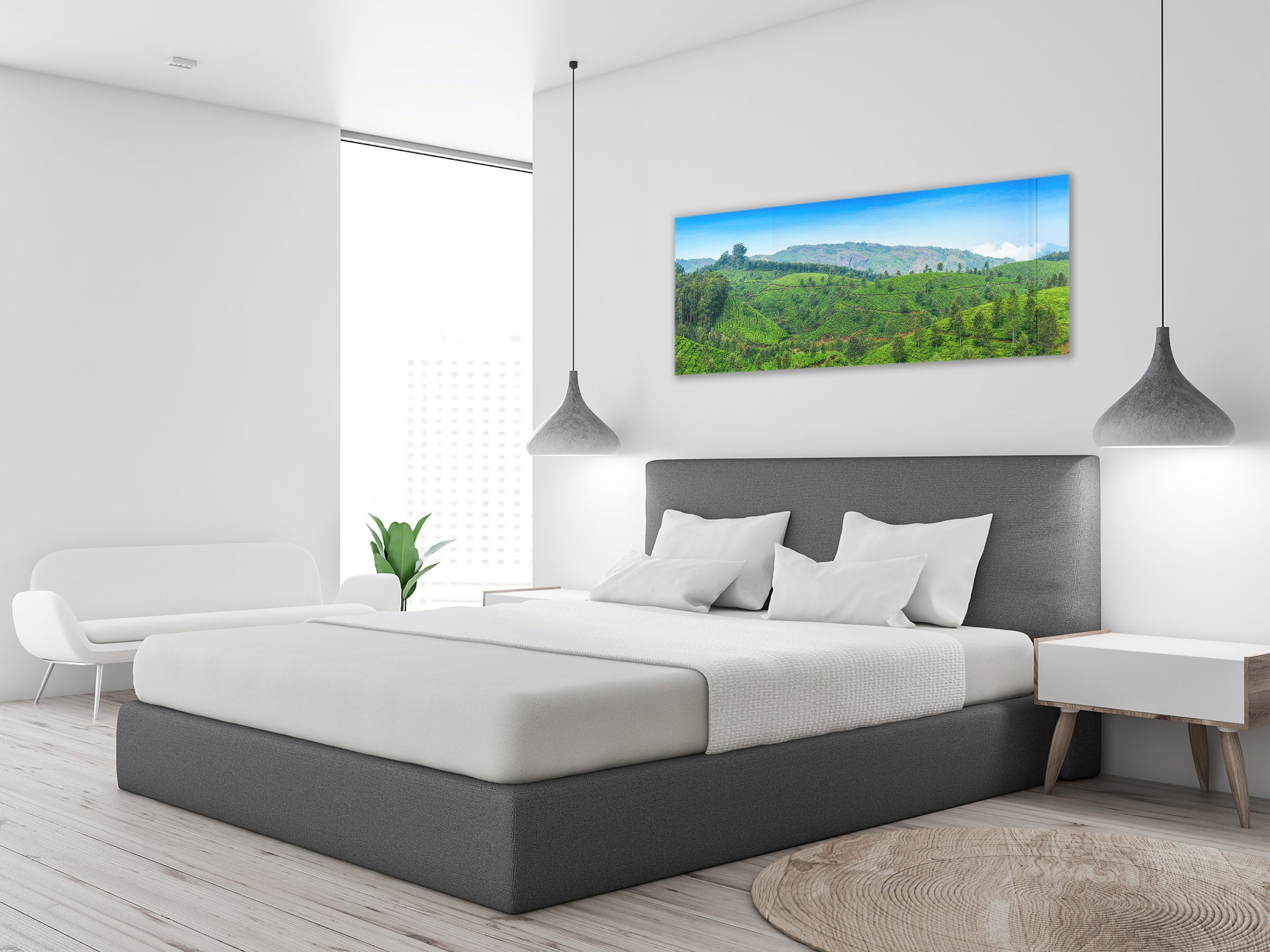 Glass Print Wall Art – Available in 5 different sizes – Nature Series 01A: Tea plantations in India