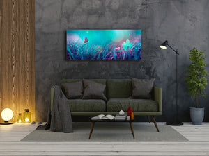Glass Picture Wall Art – Available in 5 different sizes – Nature Series 01D: Butterfly in the grass