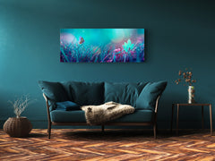 Glass Picture Wall Art – Available in 5 different sizes – Nature Series 01D: Butterfly in the grass