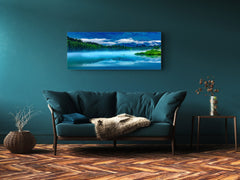 Graphic Art Print on Glass – Available in 5 different sizes – Nature Series 01B: Foggy lake