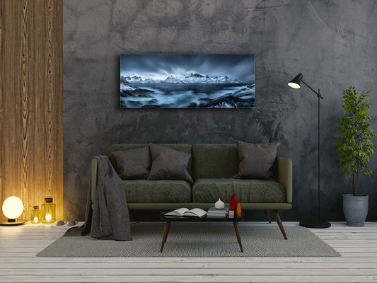 Glass Picture Wall Art  – Available in 5 different sizes – Nature Series 01D: Giant Mountains in Norway