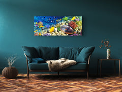 Arte mural con impresión en vidrio: imagen sobre vidrio de 125 x 50 cm (≈ 50” x 20”); Mar 4