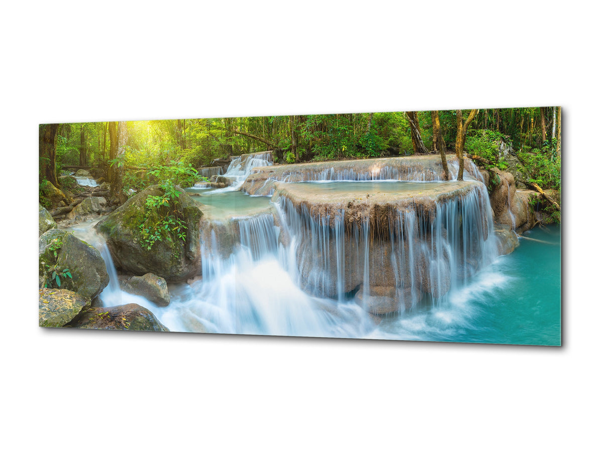 Glass Print Wall Art – Available in 5 different sizes – Nature Series 01A: Deep forest waterfall