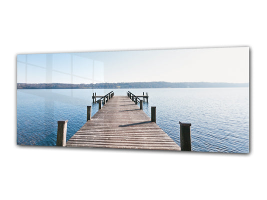 Cuadro de pared tras vidrio templado 125 x 50 cm (≈ 50” x 20”); Muelle 7