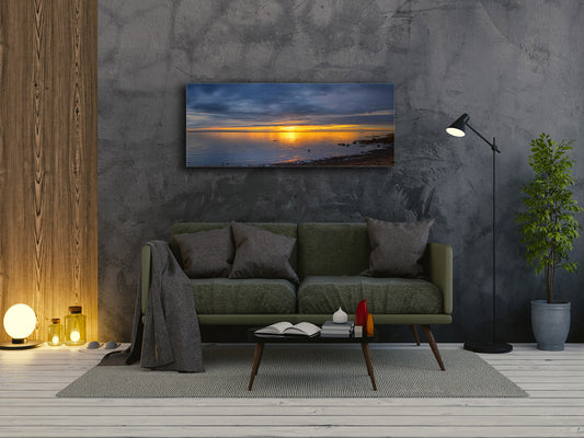 Glass Picture Wall Art  – Available in 5 different sizes – Nature Series 01D: Sunset over the sea surface