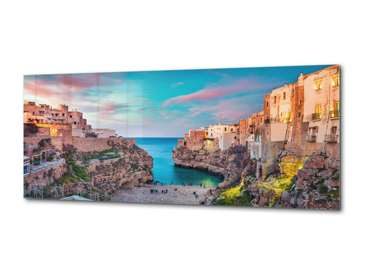Beautiful Quality Glass Print Picture – Available in 5 different sizes – Cities Series 04: Polignano a Mare