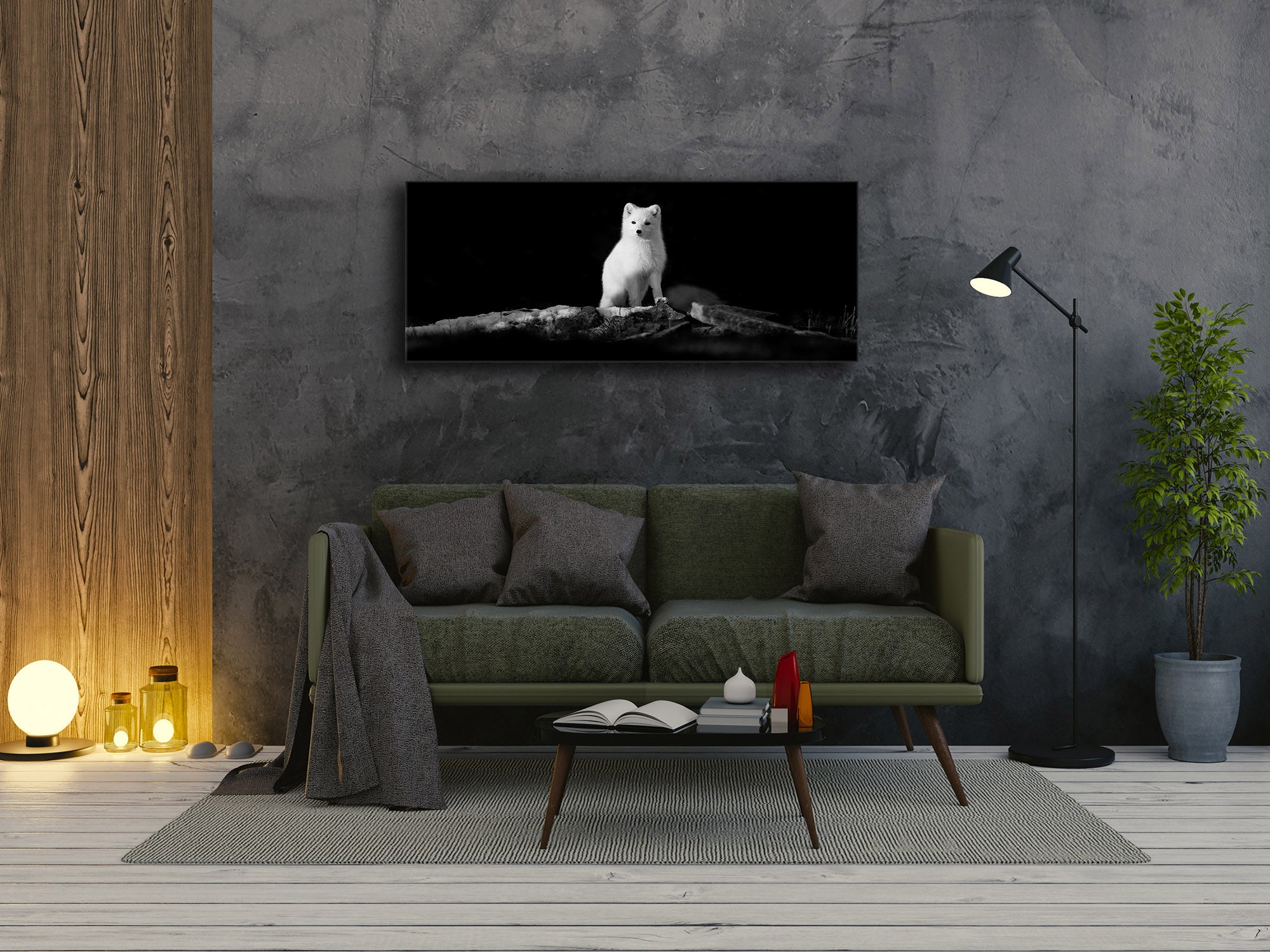 Wall Art Glass Print Picture – Available in 5 different sizes – Animals Series 02 Polar fox