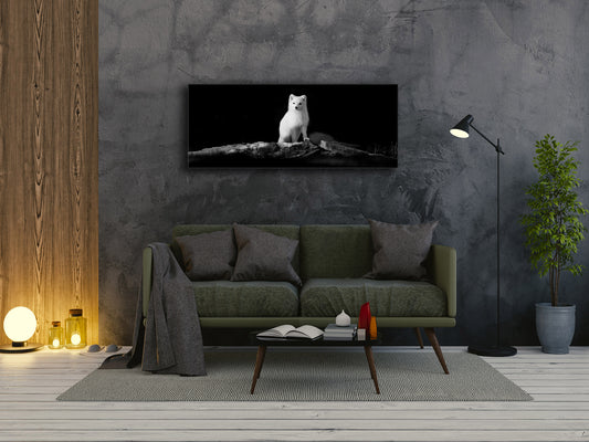 Wall Art Glass Print Picture – Available in 5 different sizes – Animals Series 02 Polar fox