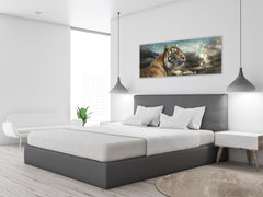 Glass Print Wall Art – Image on Glass 125 x 50 cm (? 50” x 20”) ; Tiger 1