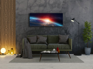 Wall Art Glass Print Canvas Picture – Available in 5 different sizes – Miscellanous Series 05: Planet Earth in space