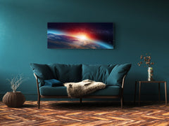 Wall Art Glass Print Canvas Picture – Available in 5 different sizes – Miscellanous Series 05: Planet Earth in space
