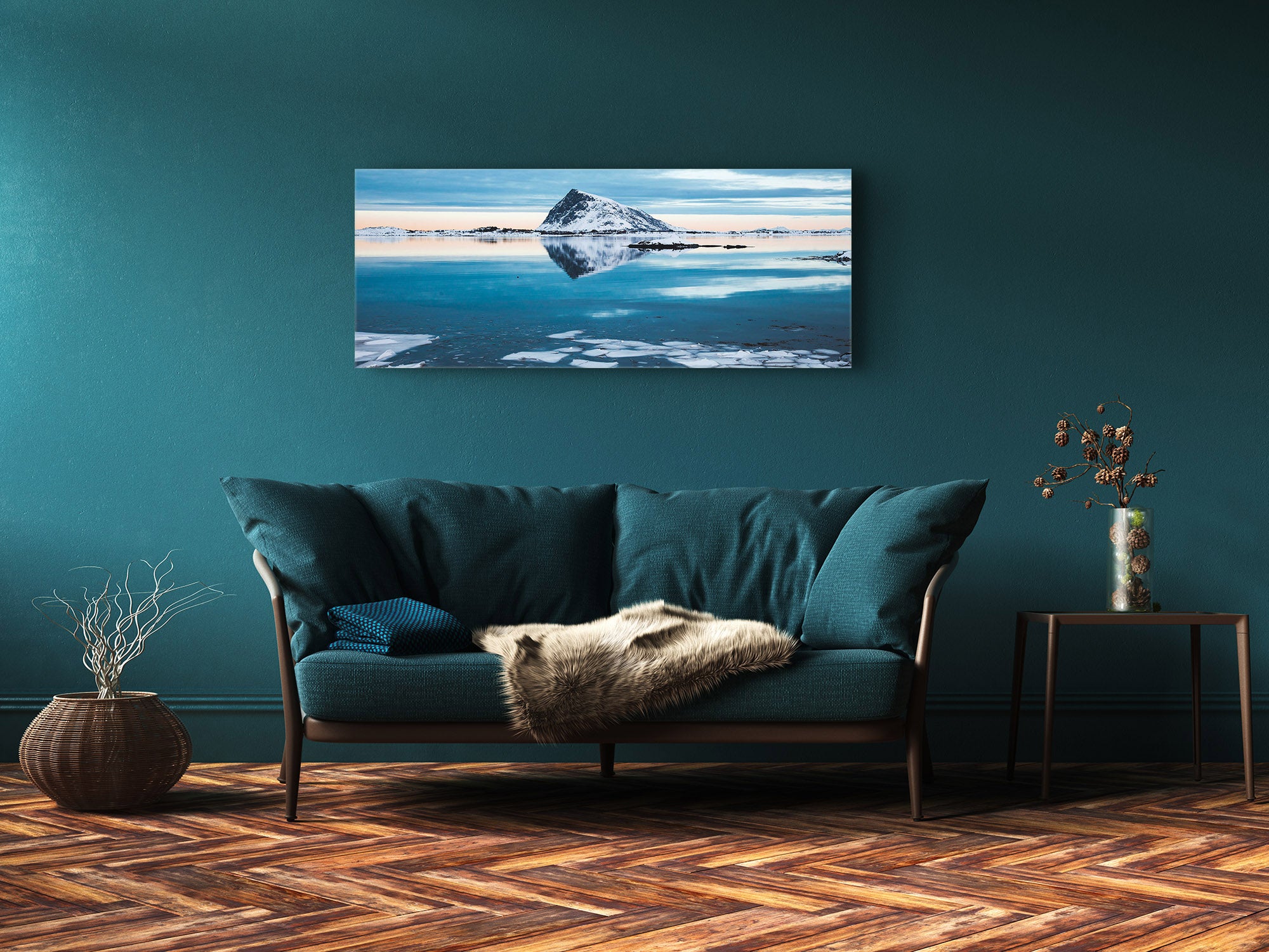 Cuadro de vidrio para pared – Disponible en 5 tamaños diferentes – Serie Naturaleza 01D: Ártico noruego