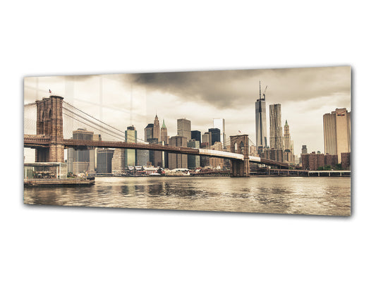 Wall Art Glass Print Picture 125 x 50 cm (? 50” x 20”) ; Bridge 12