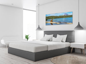 Glass Print Wall Art – Available in 5 different sizes – Nature Series 01A: Lonely bear on the lakeshore