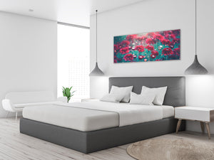 Glass Wall Art  - Available in 5 different sizes – Flowers and leaves Series 03: Flowers blooming in the garden