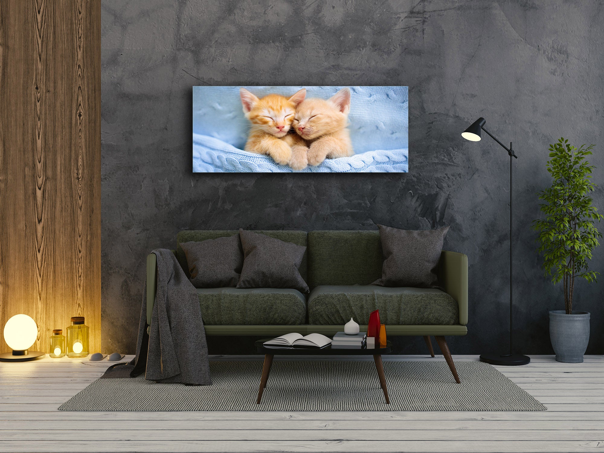 Glasbild – erhältlich in 5 verschiedenen Größen – Tiere Serie 02: Schlafende Katzenbabys