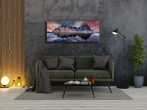Modern Glass Picture – Available in 5 different sizes – Nature Series 01C: Vestrahorn mountain