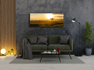 Modern Glass Picture – Available in 5 different sizes – Nature Series 01C – Nature Series 01C: Savanna