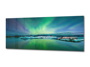 Glass Picture Wall Art  – Available in 5 different sizes – Nature Series 01D: Northern Lights 2