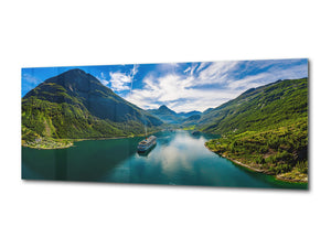 Glass Print Wall Art – Available in 5 different sizes  – Nature Series 01A: The fjord in Norway