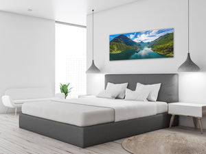 Glass Print Wall Art – Available in 5 different sizes  – Nature Series 01A: The fjord in Norway