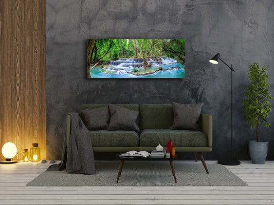 Glass Print Wall Art – Available in 5 different sizes – Nature Series 01A: Waterfall in Thailand