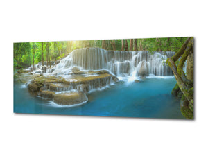 Graphic Art Print on Glass – Available in 5 different sizes – Nature Series 01B: Waterfall in Thailand 4