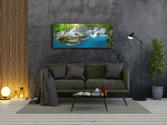 Graphic Art Print on Glass – Available in 5 different sizes – Nature Series 01B: Waterfall in Thailand 4