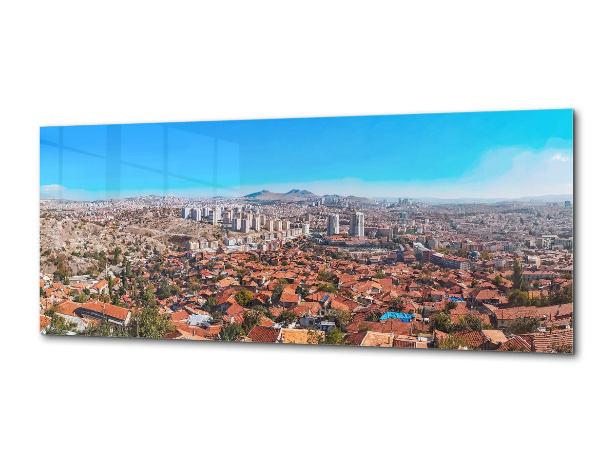 Beautiful Quality Glass Print Picture – Available in 5 different sizes – Cities Series 04: Colorful landscape of Ankara