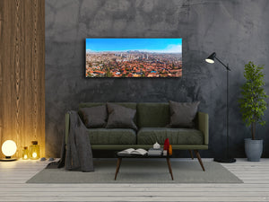 Beautiful Quality Glass Print Picture – Available in 5 different sizes – Cities Series 04: Colorful landscape of Ankara