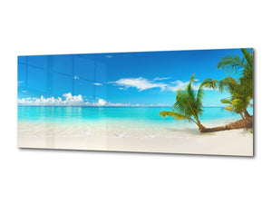 Modern Glass Picture – Available in 5 different sizes – Nature Series 01C: Tropical beach