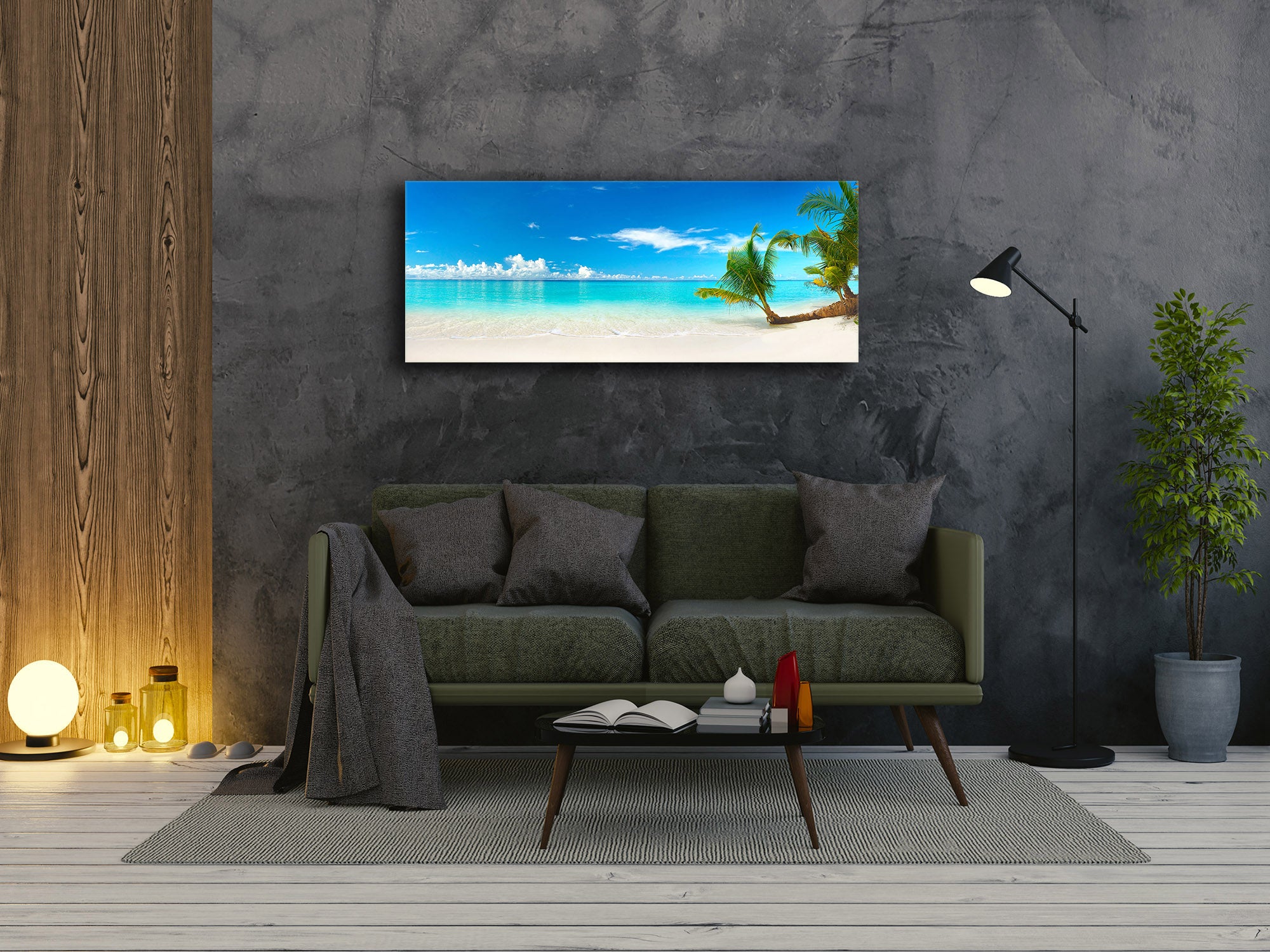 Modern Glass Picture – Available in 5 different sizes – Nature Series 01C: Tropical beach