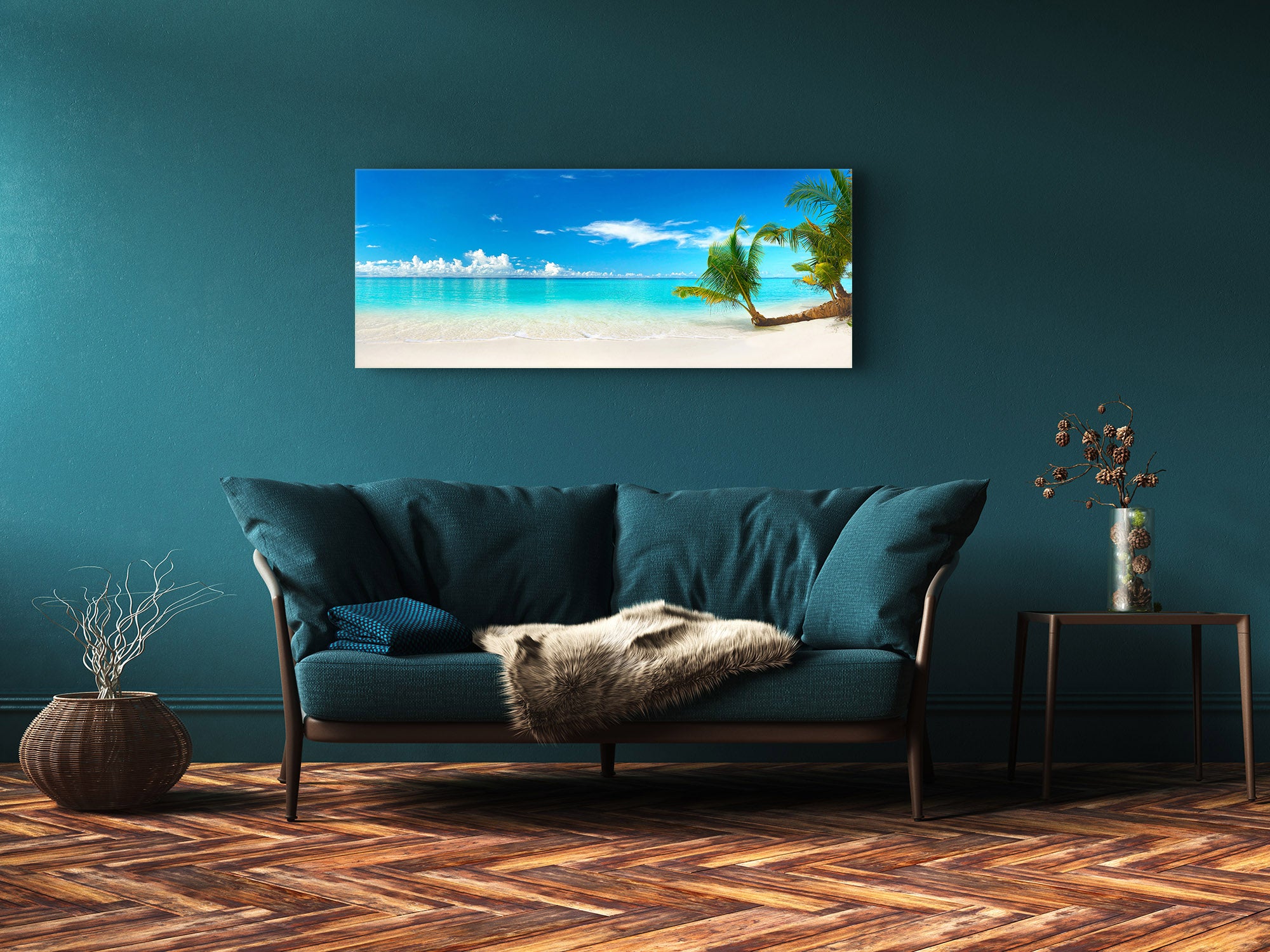Modern Glass Picture – Available in 5 different sizes – Nature Series 01C: Tropical beach