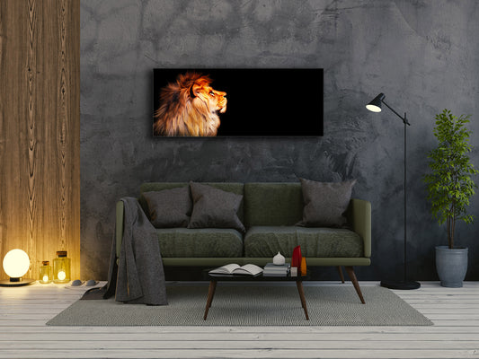 Wall Art Glass Print Picture – Available in 5 different sizes – Animals Series 02: African lion