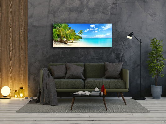 Graphic Art Print on Glass – Available in 5 different sizes – Nature Series 01B: Holiday paradise