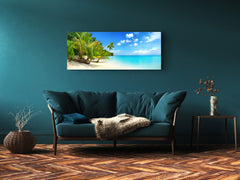 Impresión artística gráfica sobre vidrio – Disponible en 5 tamaños diferentes – Serie Naturaleza 01B: Paraíso vacacional