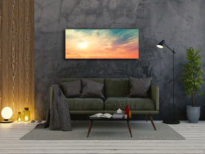 Glass Picture Wall Art  – Available in 5 different sizes – Nature Series 01D: Colorful cloudy sky