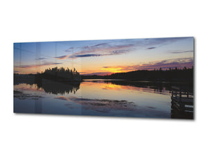 Glass Picture Toughened Wall Art  – Available in 5 different sizes – Nature Series 01D: Reflections on a calm lake